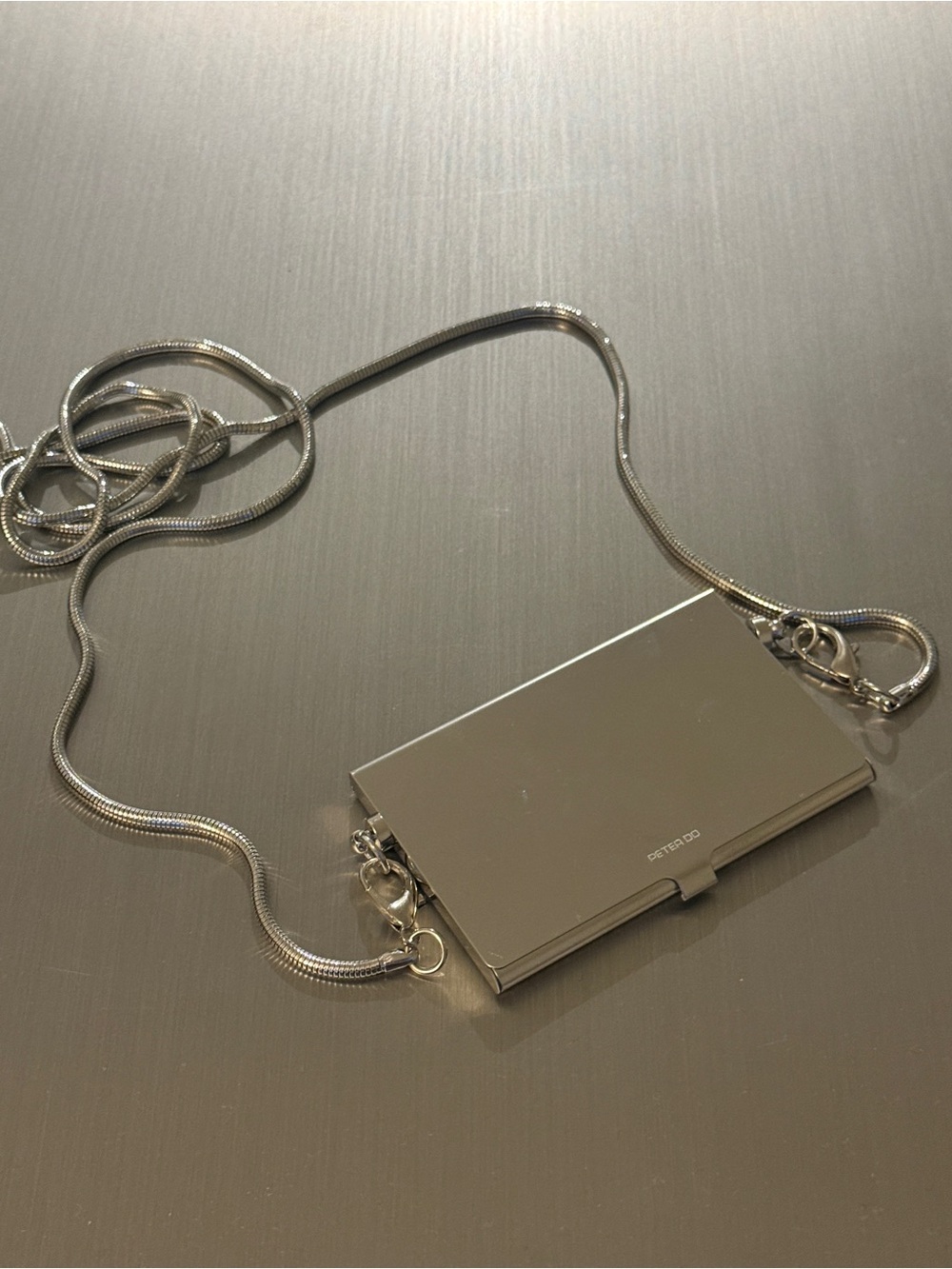 Peter Do metallic card case necklace
